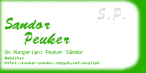 sandor peuker business card